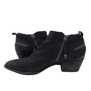 Dolce Vita Women Moto Leather Double Zip Heels Boots shoes sz 7.5